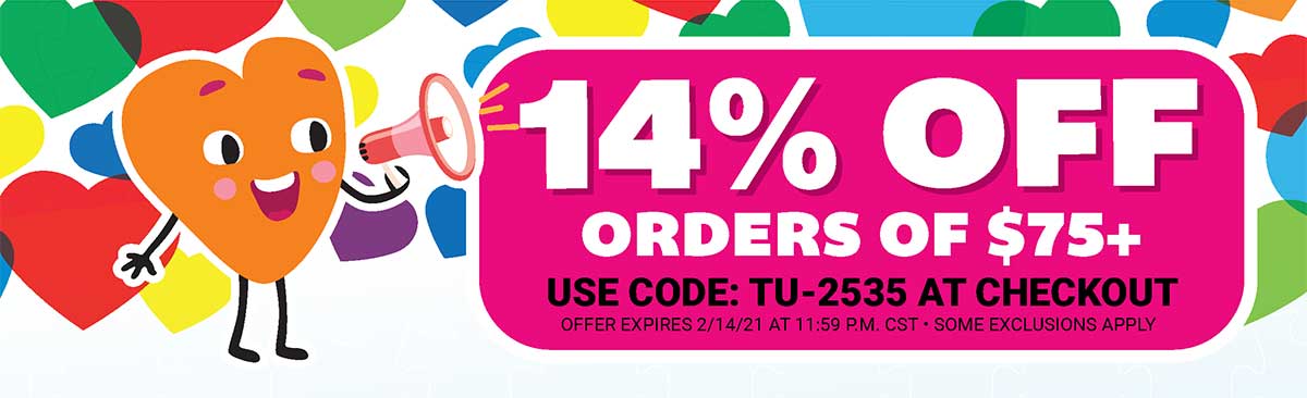 14% Off Orders of $75+ Use Code: TU-2535