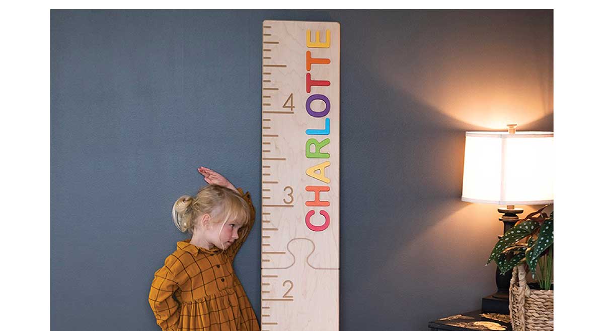 Personalized Wooden Ruler Growth Chart