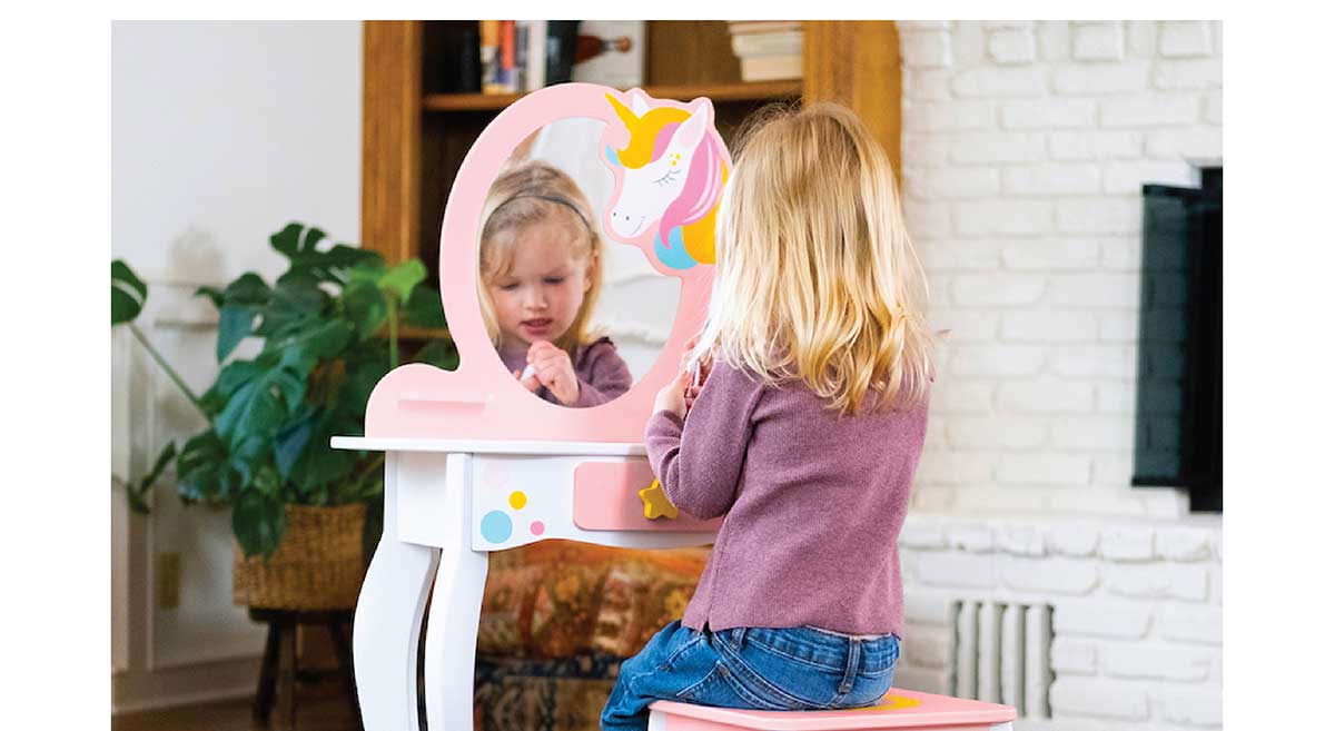 Unicorn Magic Vanity with Mirror and Stool