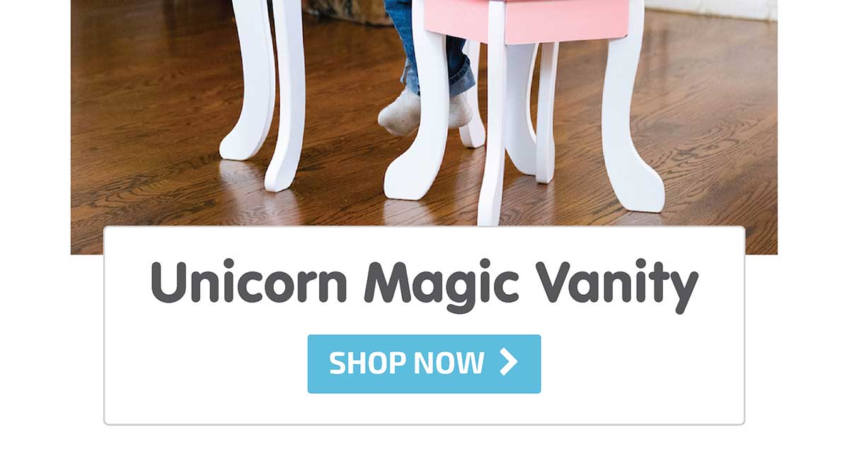 Unicorn Magic Vanity with Mirror and Stool - Shop Now