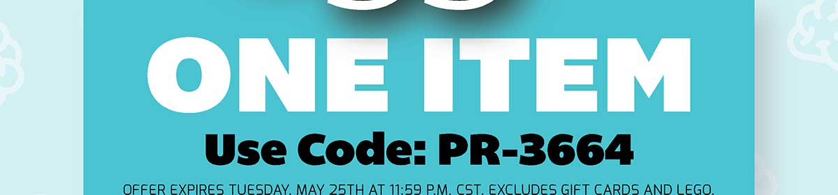 15% Off One Item! Use Code: PR-3664