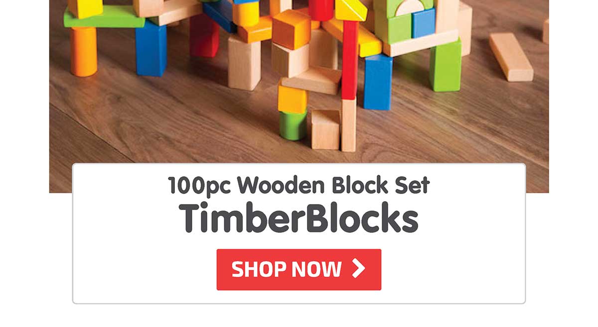 TimberBlocks - 100 Piece Wooden Block Set - Shop Now