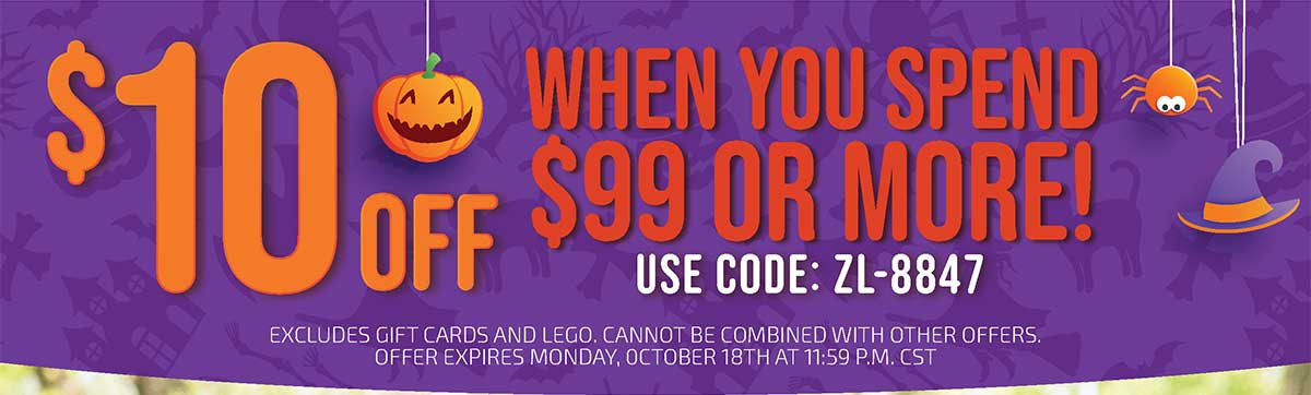 $10 Off when you spend $99 or more! Use Code: ZL-8847