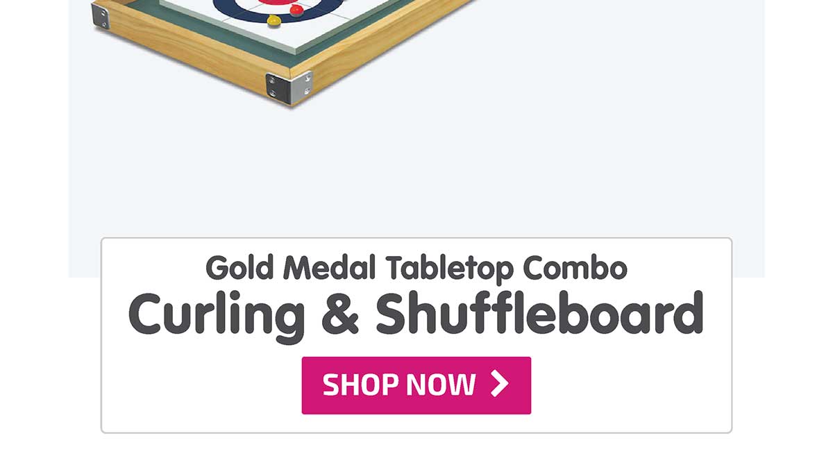 Team Shuster Gold Medal Tabletop Combo Curling & Shuffleboard - Shop Now