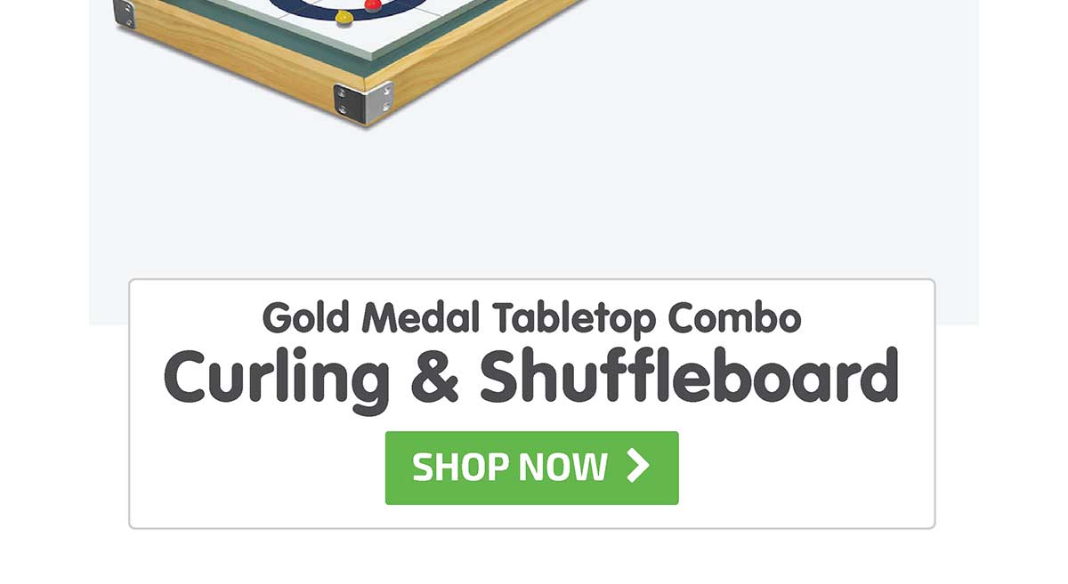 Team Shuster Gold Medal Tabletop Combo Curling & Shuffleboard - Shop Now