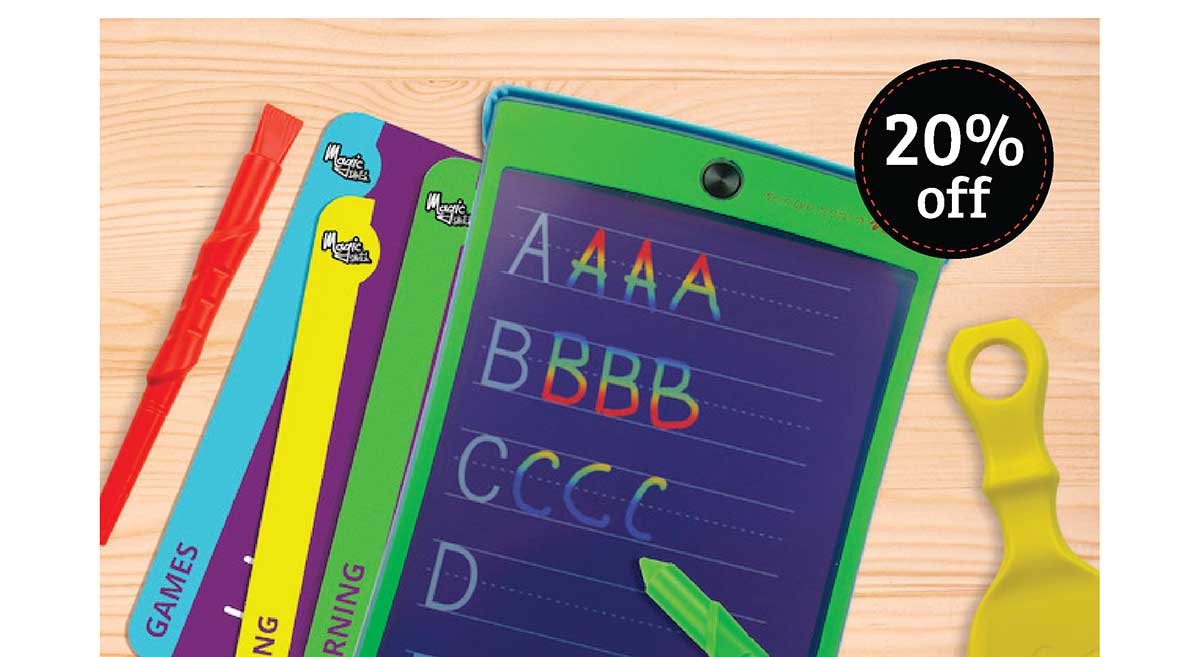 Boogie Board Magic Sketch Carry Case Kit - White with Neon Green - 20% Off!