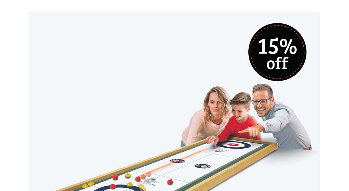Team Shuster Gold Medal Tabletop Combo Curling & Shuffleboard - 15% Off!
