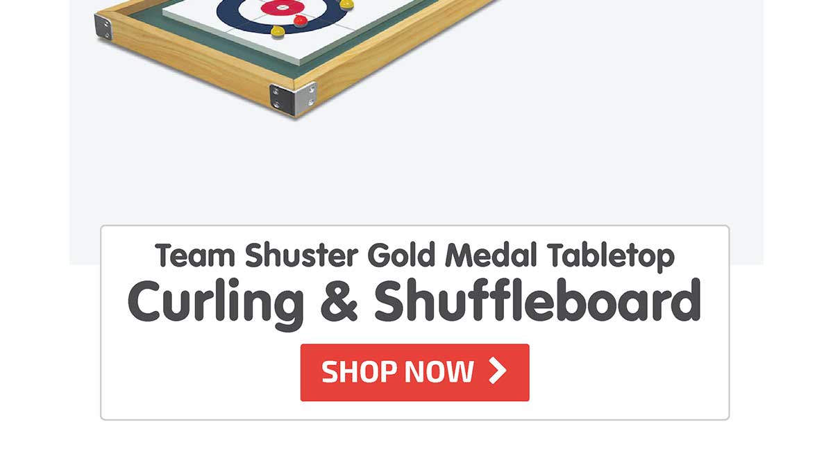 Team Shuster Gold Medal Tabletop Combo Curling & Shuffleboard - 15% Off! - Shop Now