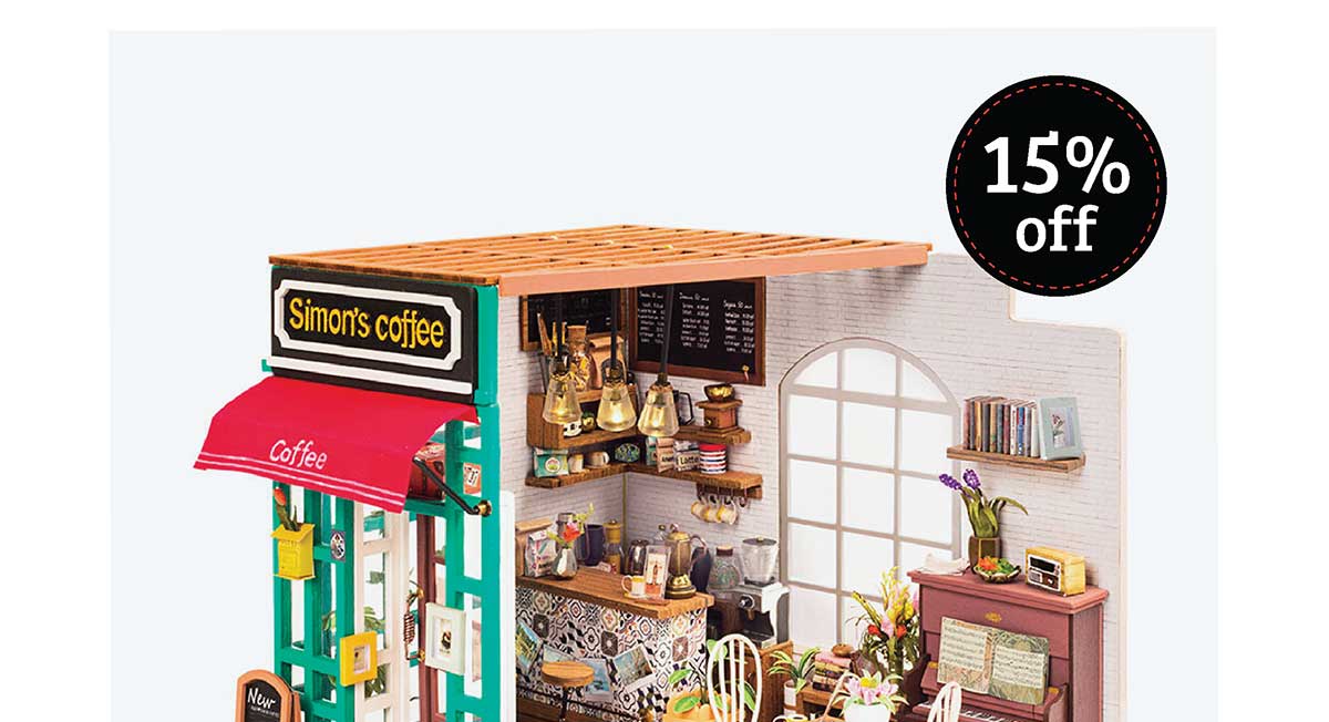 DIY Miniature Model Kit: Simon's Coffee Shop - 15% Off!