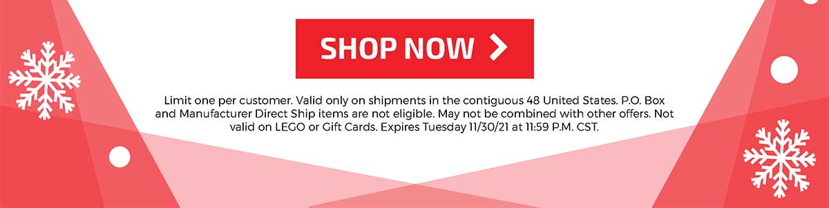 Cyber Monday! Free Shipping and Up to $30 Off!