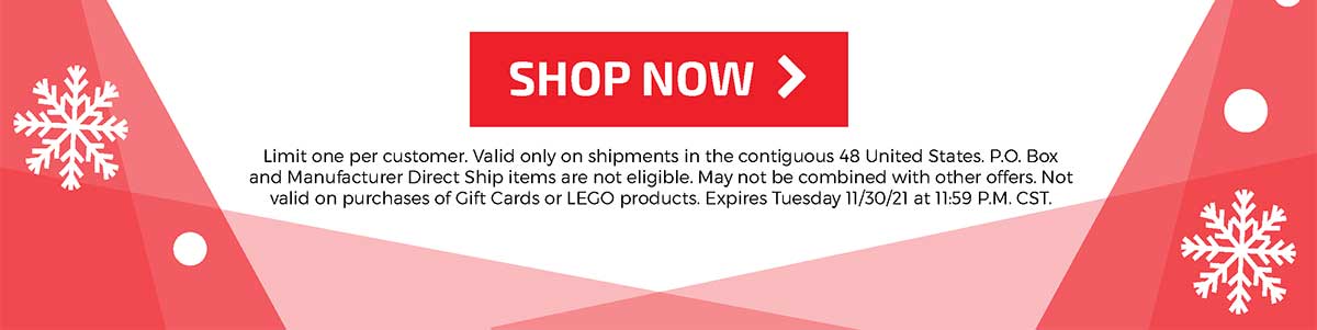 Cyber Monday! Free Shipping and Up to $30 Off!