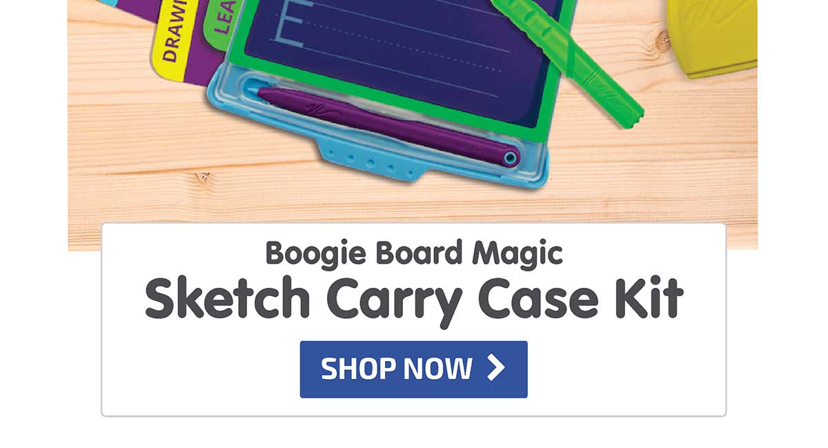 Boogie Board Magic Sketch Carry Case Kit - White with Neon Green - New! - Shop Now