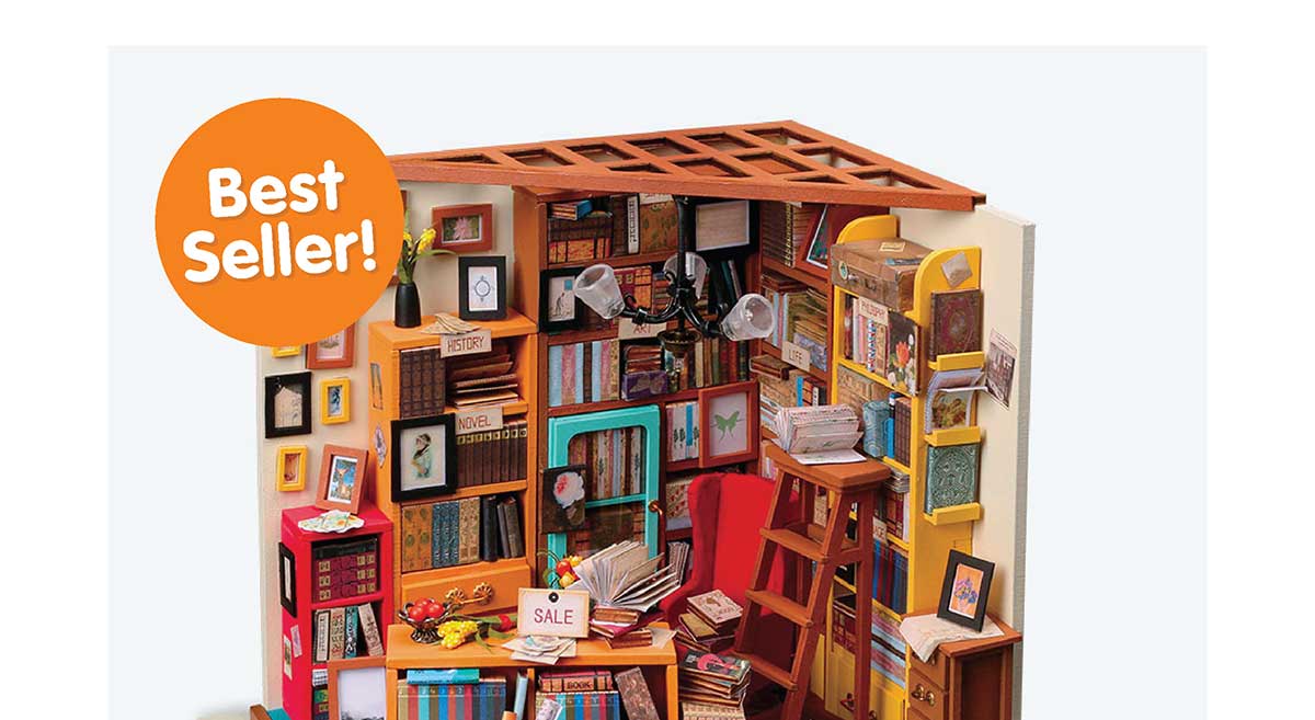 DIY Miniature Model Kit: Harper's Library - Best Seller!