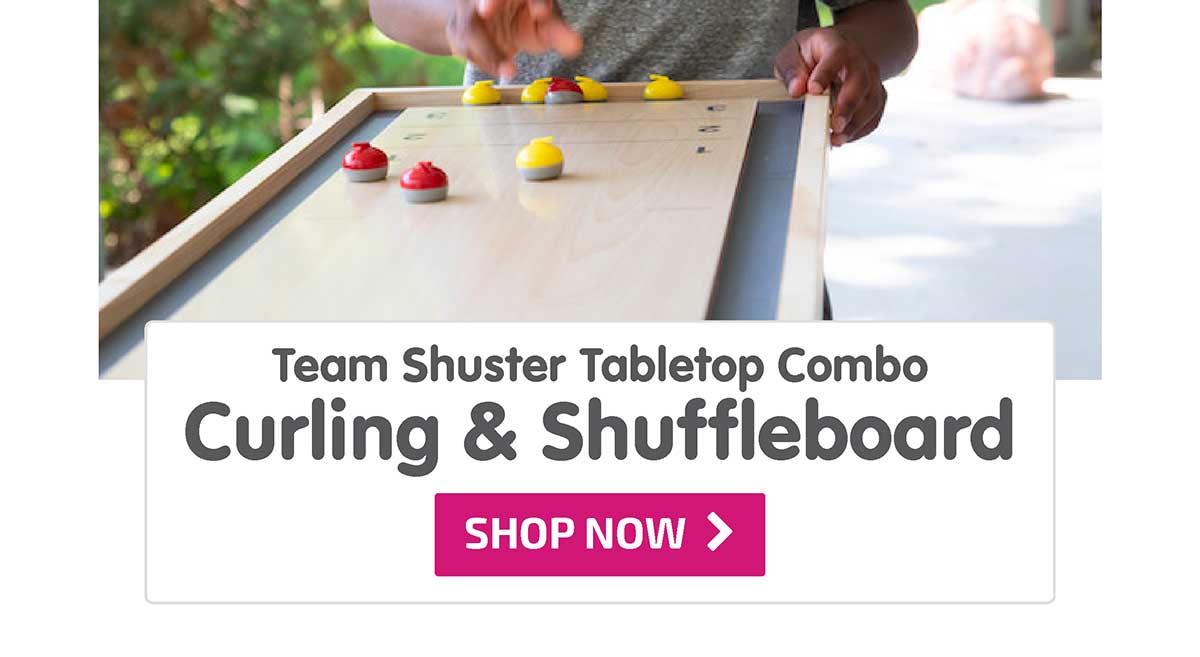 Team Shuster Gold Medal Tabletop Combo Curling & Shuffleboard - Shop Now