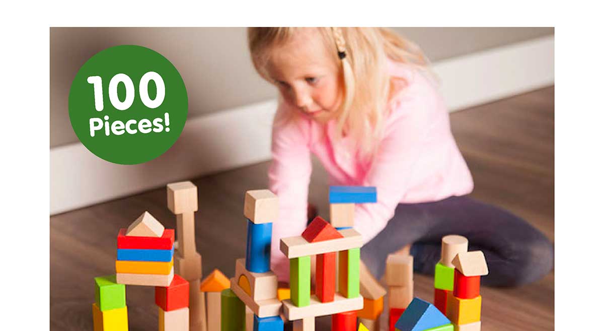 TimberBlocks - 100 Piece Wooden Block Set
