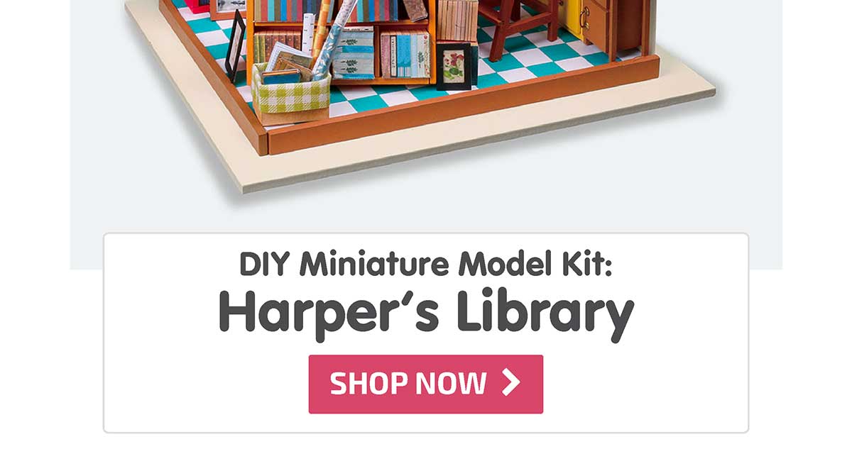 DIY Miniature Model Kit: Harper's Library - Shop Now