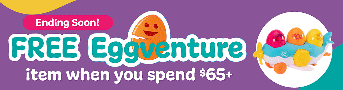 Free Eggventure item when you spend $65+
