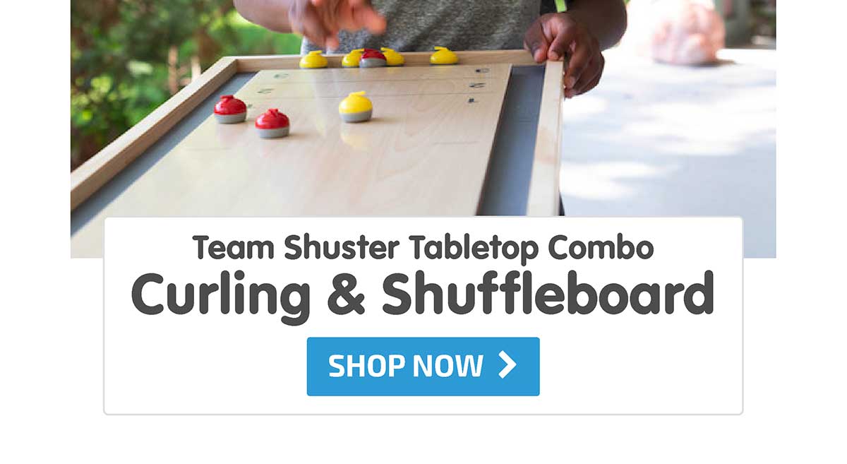 Team Shuster Gold Medal Tabletop Combo Curling & Shuffleboard - Shop Now
