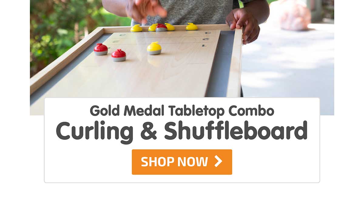 Team Shuster Gold Medal Tabletop Combo Curling & Shuffleboard - Shop Now