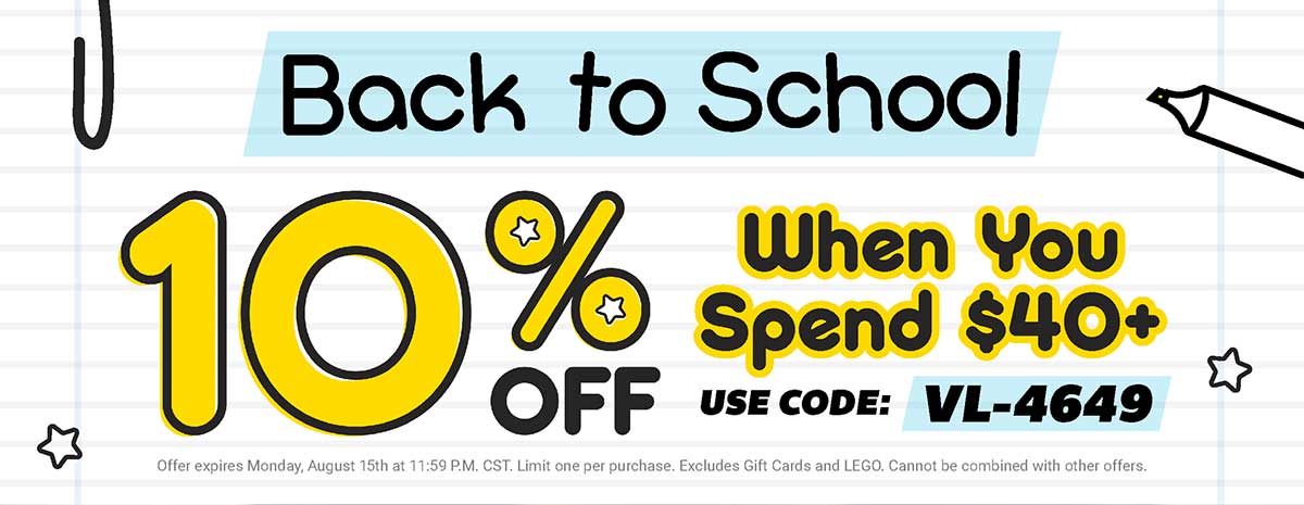 Back to School - 10% Off When You Spend $40+ Use Code VL-4649 - Shop Now