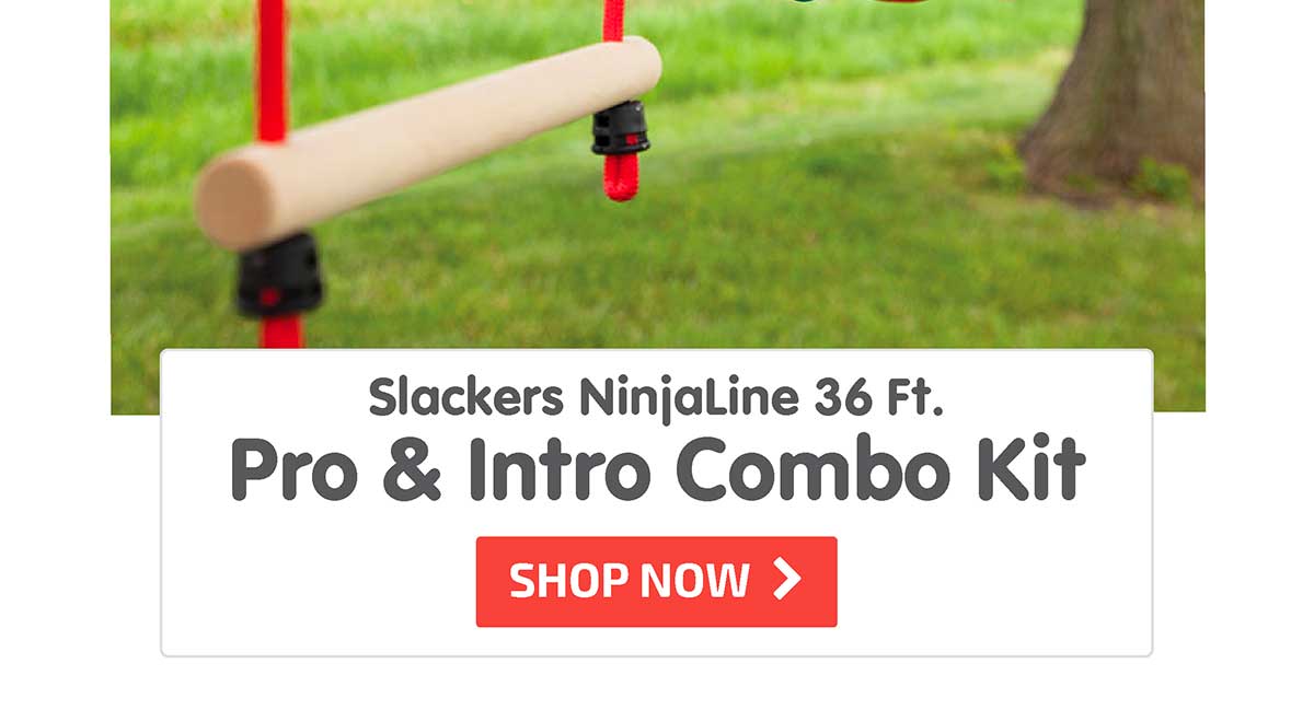 Slackers NinjaLine 36 Ft. Pro & Intro Combo Kit with 10 Obstacles - Shop Now