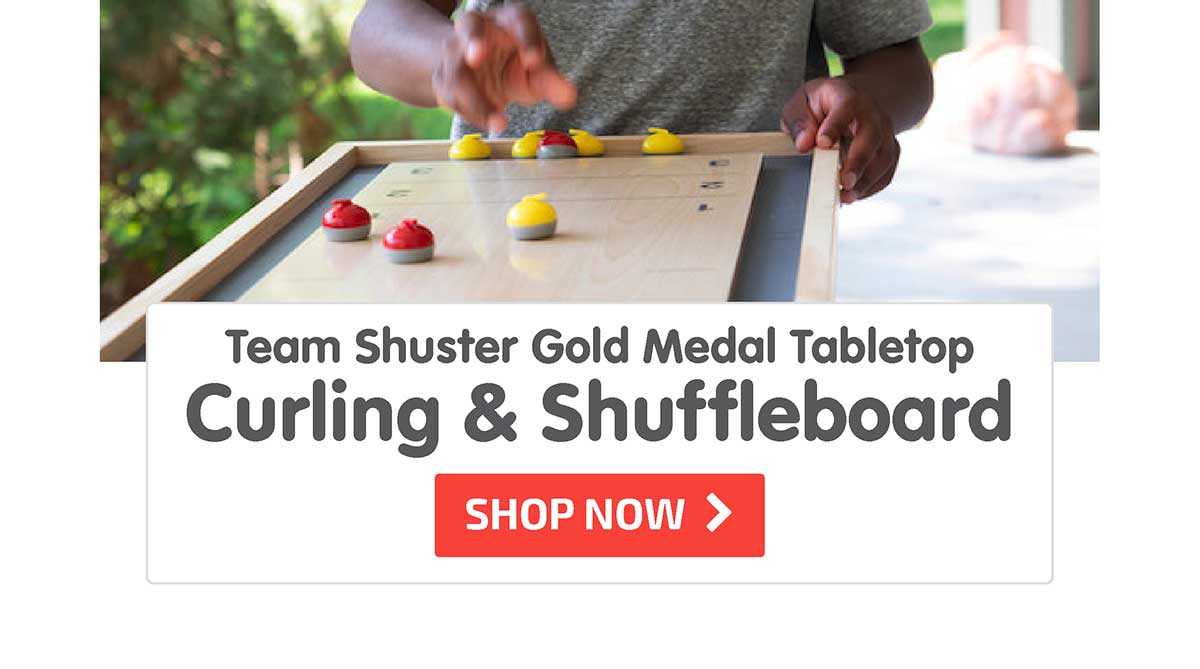 Team Shuster Gold Medal Tabletop Combo Curling & Shuffleboard - Shop Now
