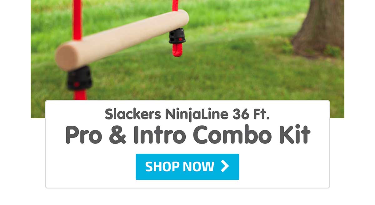 Slackers NinjaLine 36 Ft. Pro & Intro Combo Kit with 10 Obstacles - Shop Now