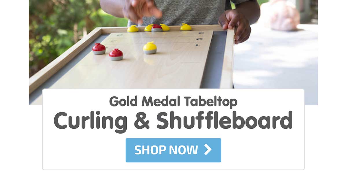 Team Shuster Gold Medal Tabletop Combo Curling & Shuffleboard - Shop Now