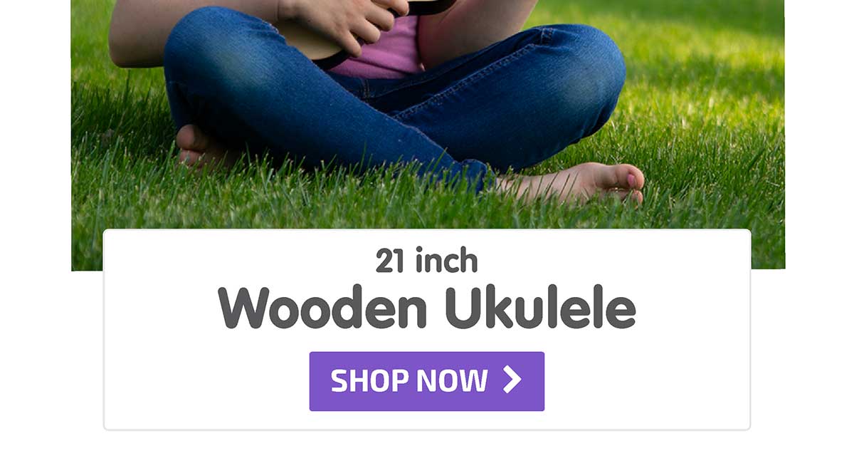 21 inch Wooden Ukulele - Shop Now