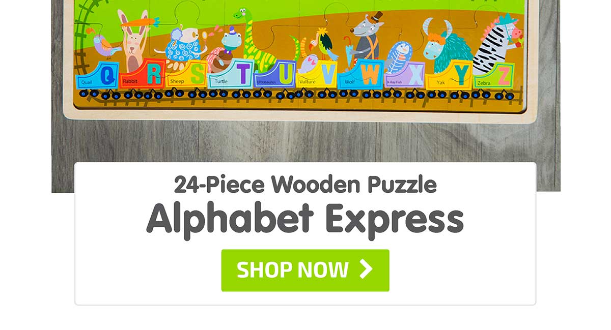 Alphabet Express 24-Piece Wooden Puzzle - Shop Now