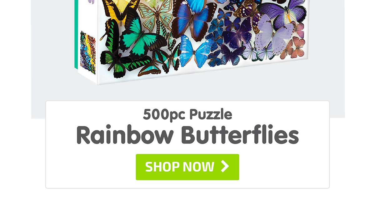 500 Piece Puzzle - Rainbow Butterflies - Shop Now