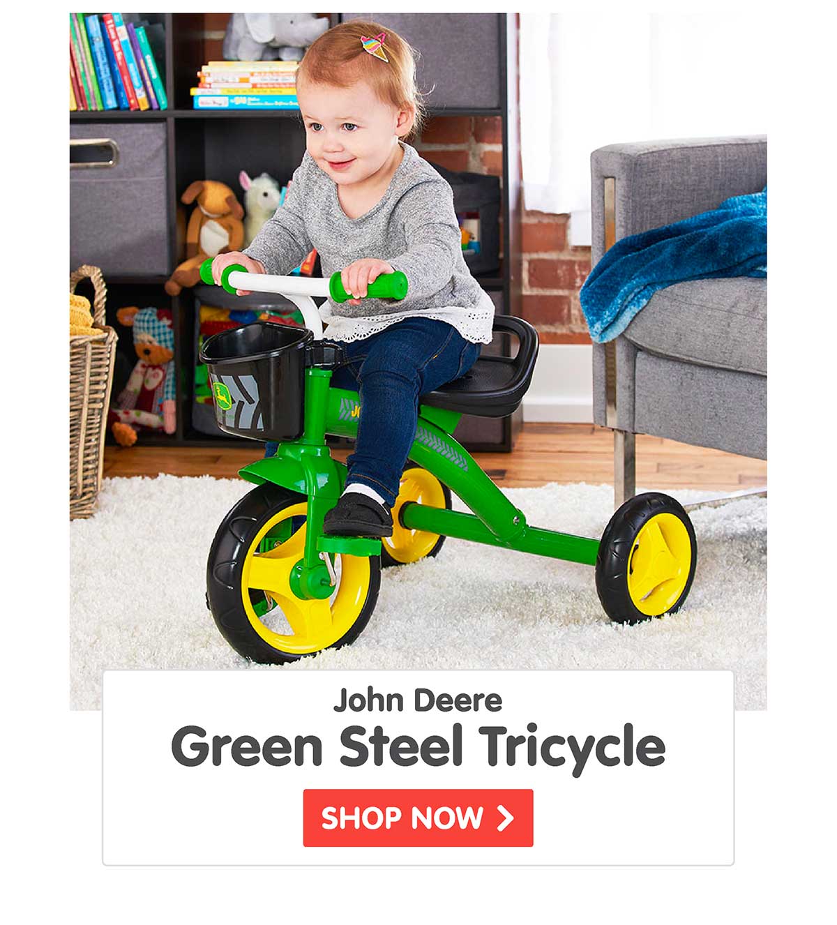 John Deere Green Steel Tricycle