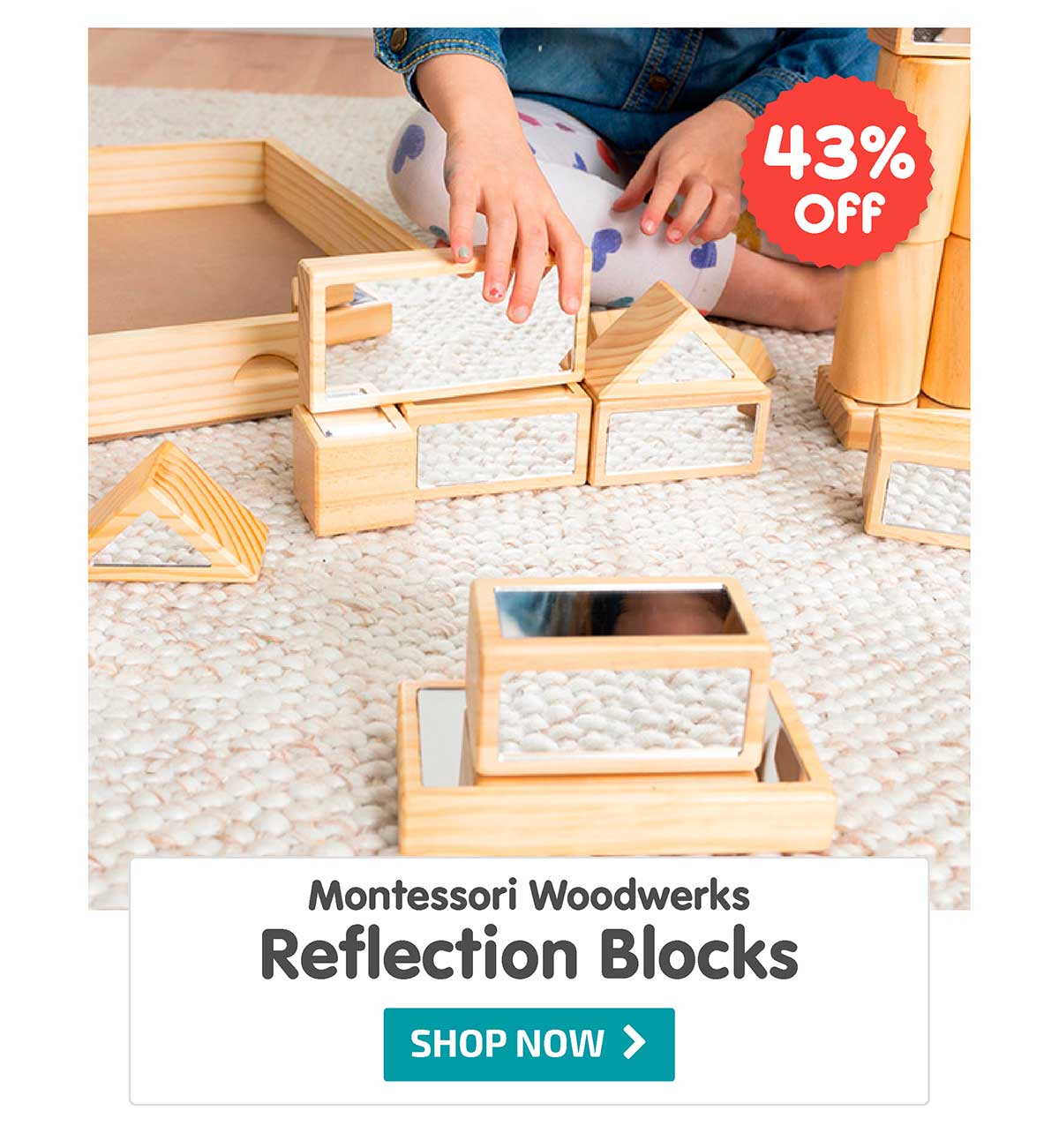 Montessori Woodwerks Reflection Blocks - 27pc set