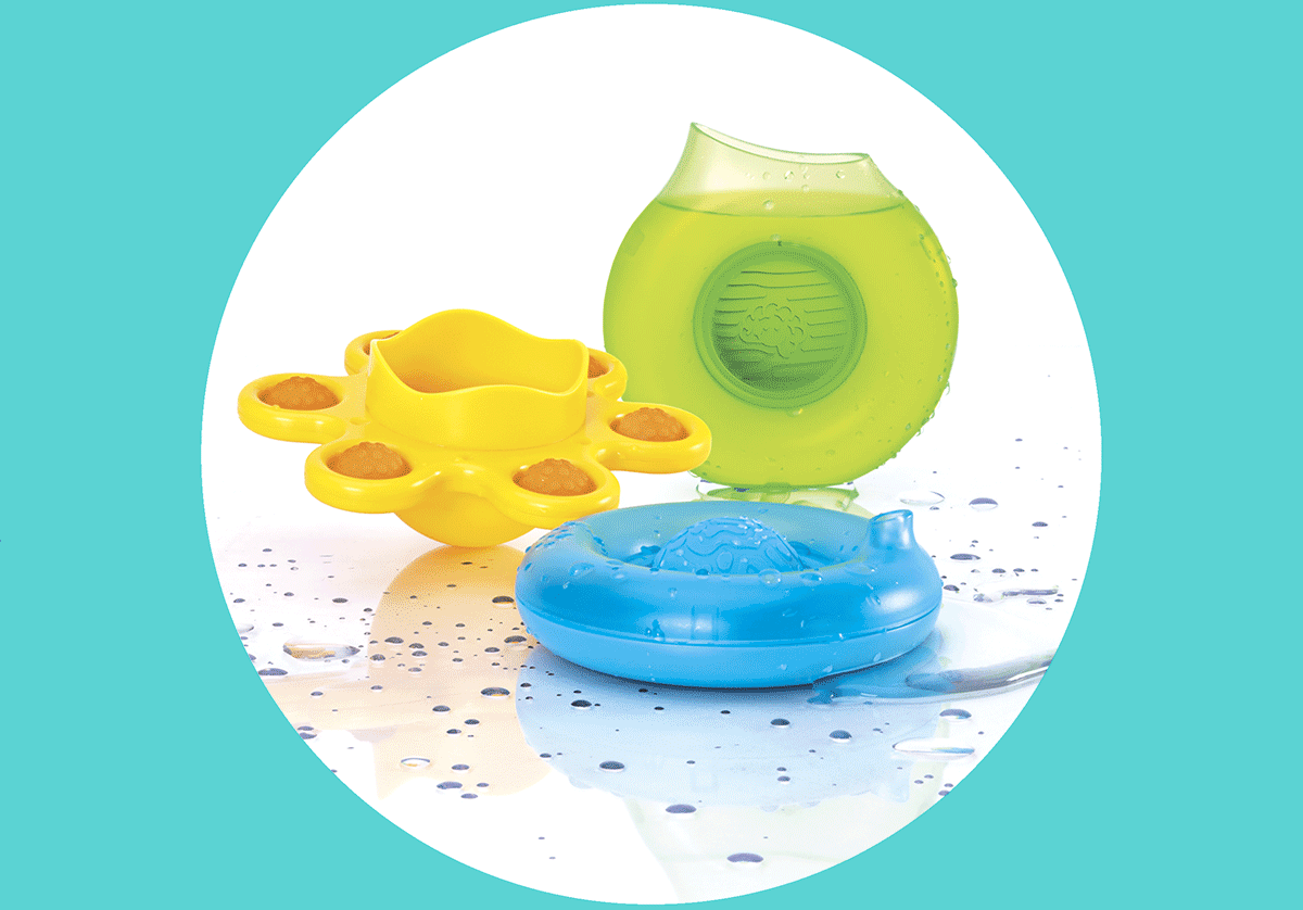Animated GIF of different water toys