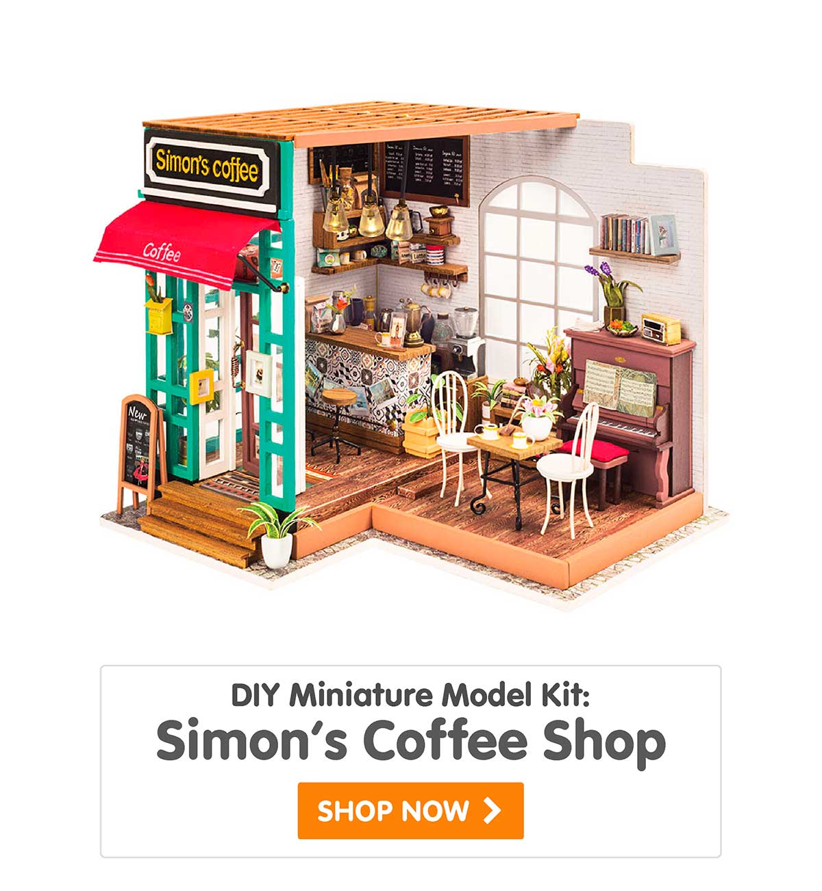 DIY Miniature Model Kit: Simon's Coffee Shop
