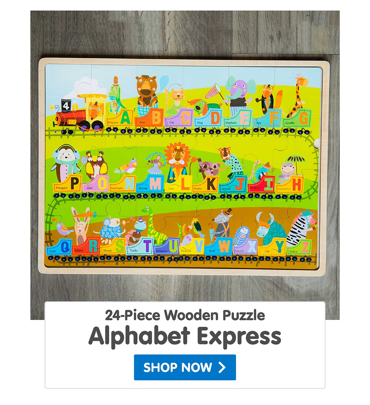 Alphabet Express 24-Piece Wooden Puzzle