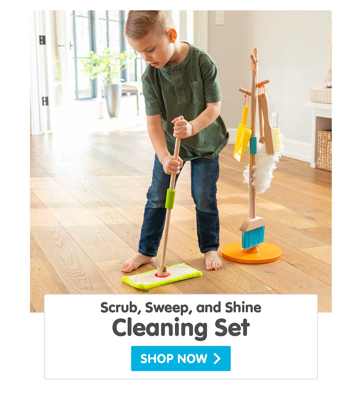 Sweep, Scrub, and Shine Cleaning Set