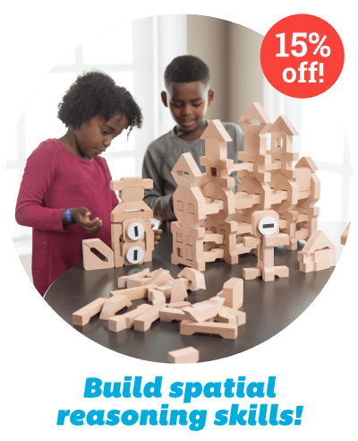 4th Birthday - Montessori Woodwerks Future Blocks - 132pc set - Build spatial reasoning skills!