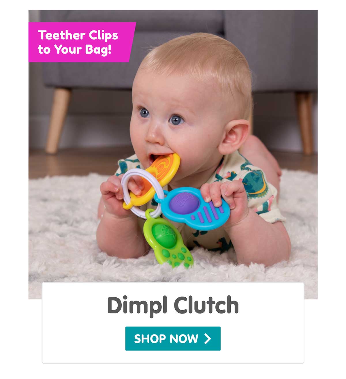 Dimpl Clutch - Tether Clips to Your Bag!