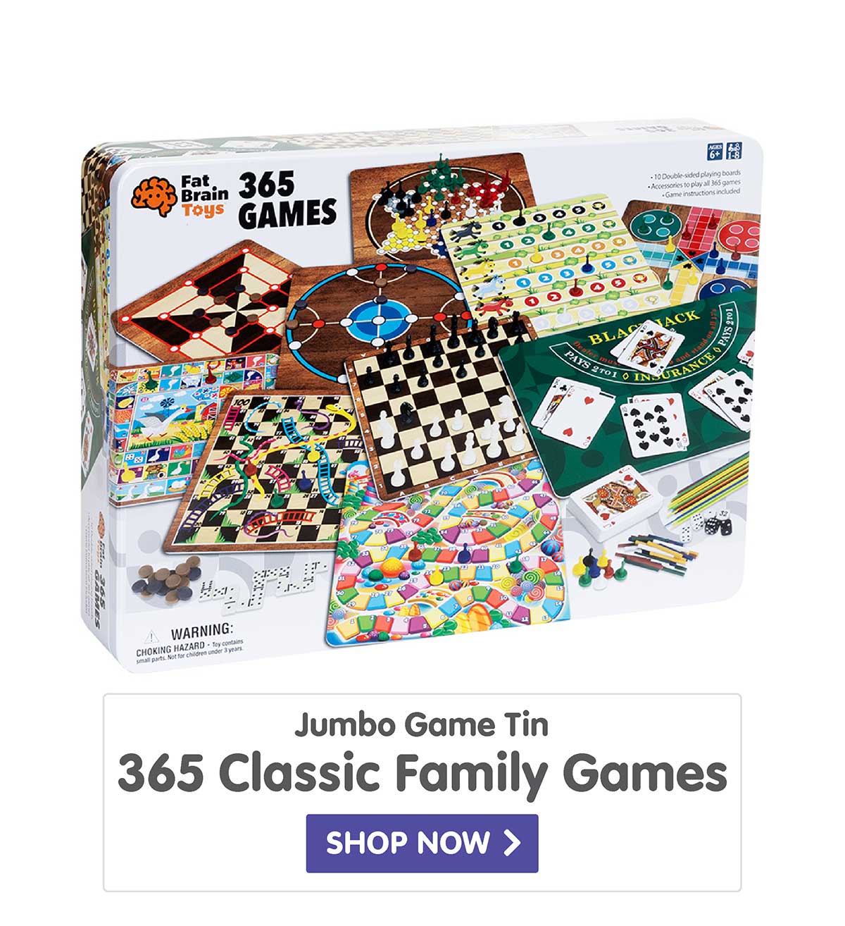 Jumbo Game Tin - 365 Classic Family Games