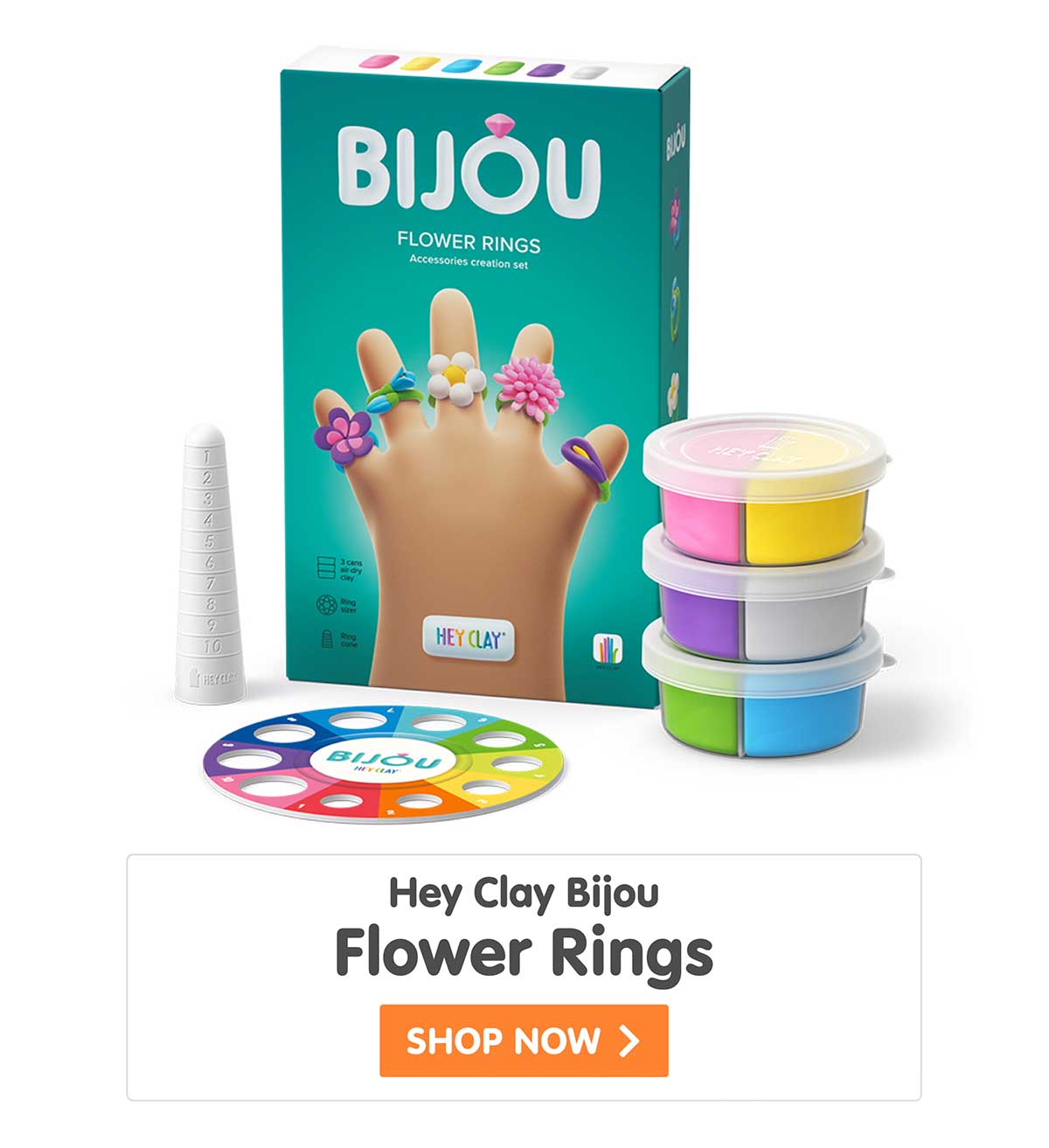 Hey Clay Bijou Flower Rings