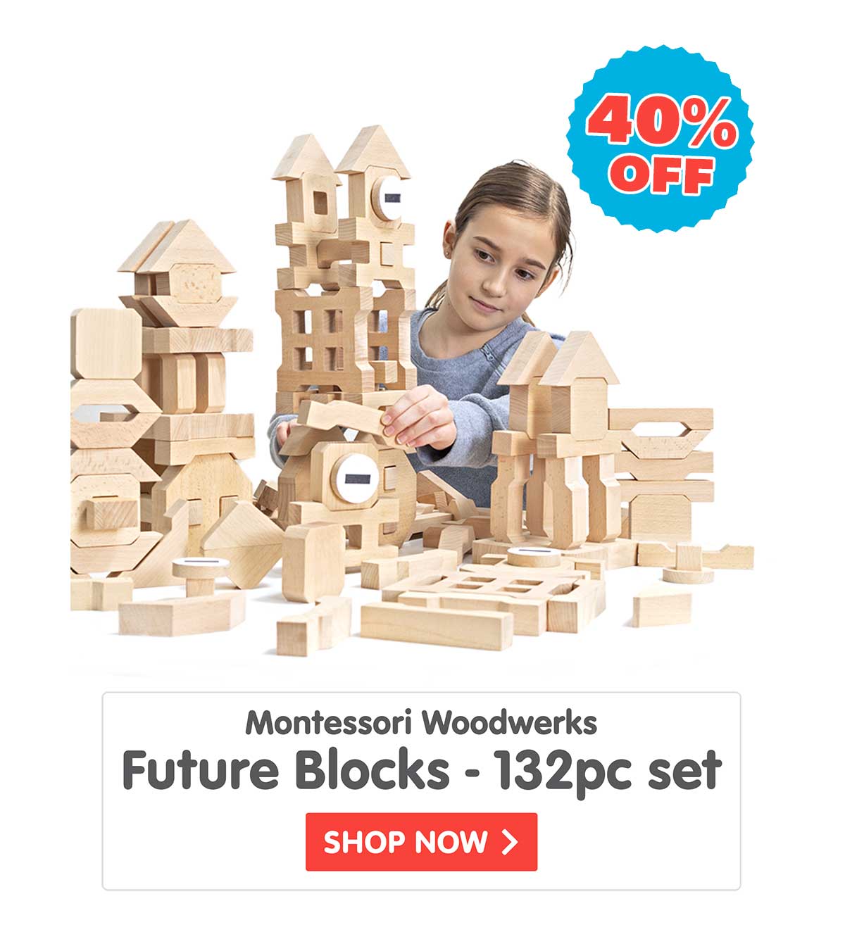 Montessori Woodwerks Future Blocks - 132pc set