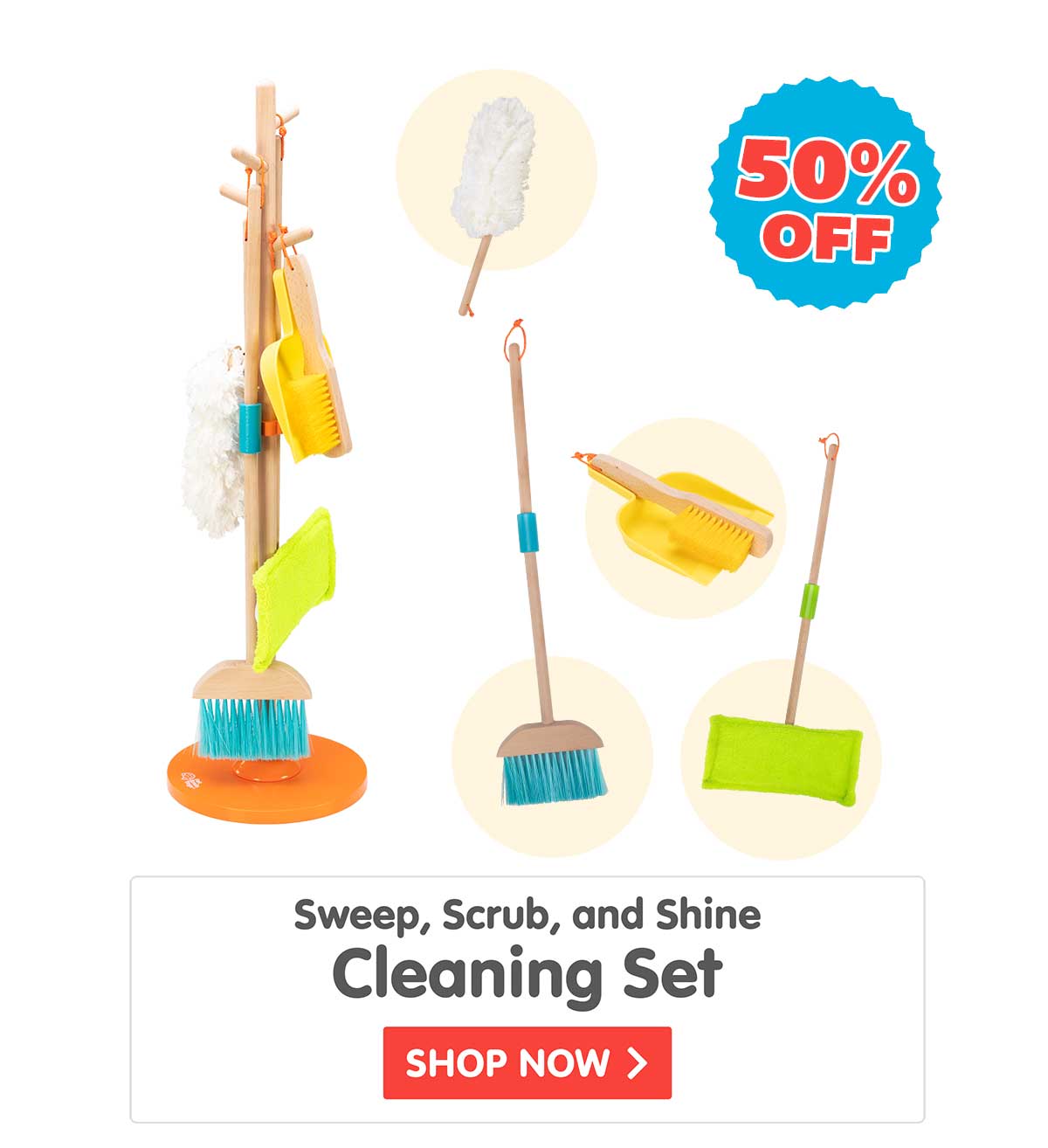 Sweep, Scrub, and Shine Cleaning Set