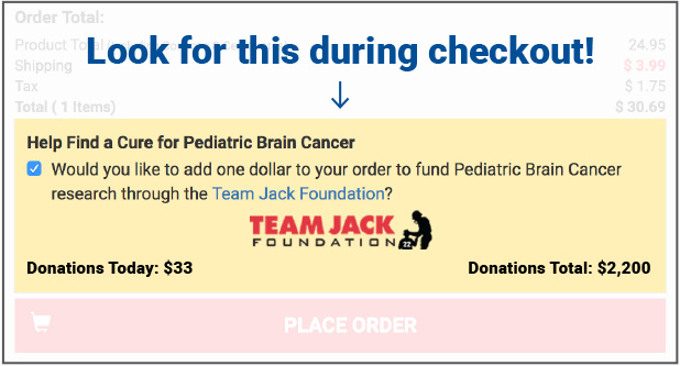 Look for Team Jack Donation Checkbox in Checkout Cart. 